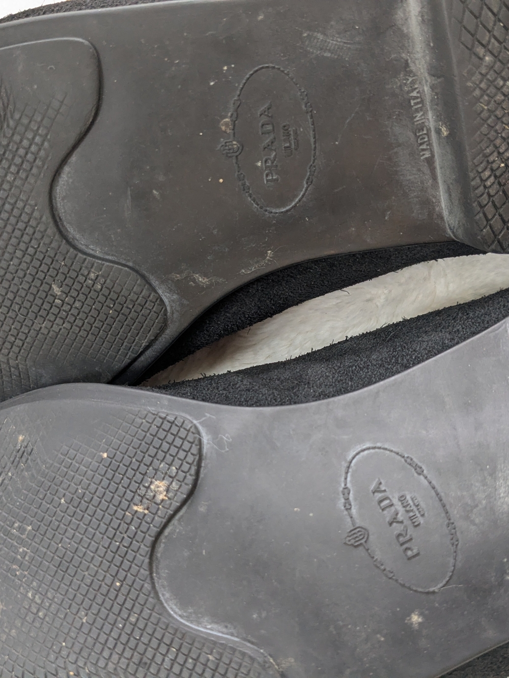 Prada Men’s Black Suede Penny Loafers - Picture 4 of 14
